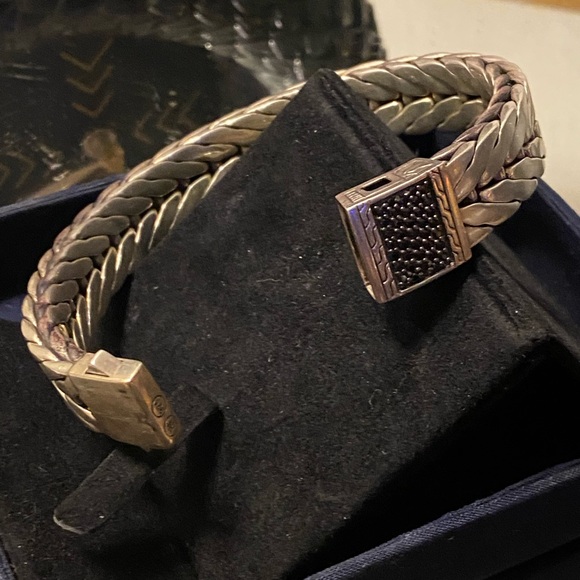 John Hardy Men's Extra-Large Modern Chain Bracelet with Black Sapphire - Picture 3 of 11